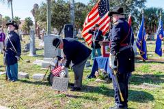 Placing a Flag at the Grave
